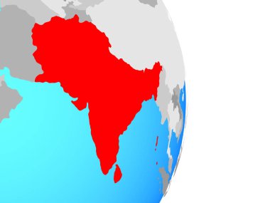 SAARC üyesi Birleşik basit siyasi dünya üzerinde. 3D çizim.