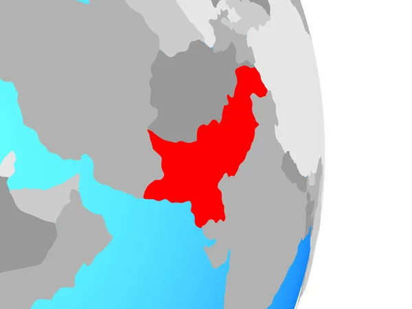 Pakistan Eenvoudige Politieke Wereldbol Illustratie — Stockfoto