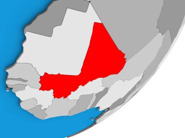 Mali mavi siyasi 3d dünya üzerinde. 3D çizim.