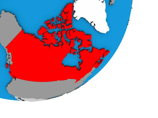 Canada Blauwe Politieke Globe Illustratie — Stockfoto