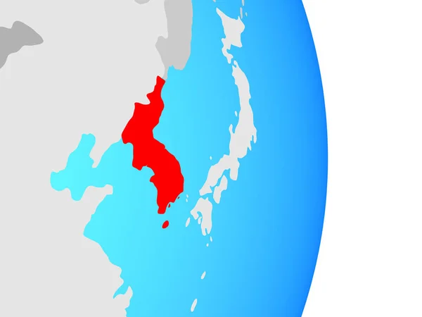 Корея Простом Политическом Глобусе Иллюстрация — стоковое фото