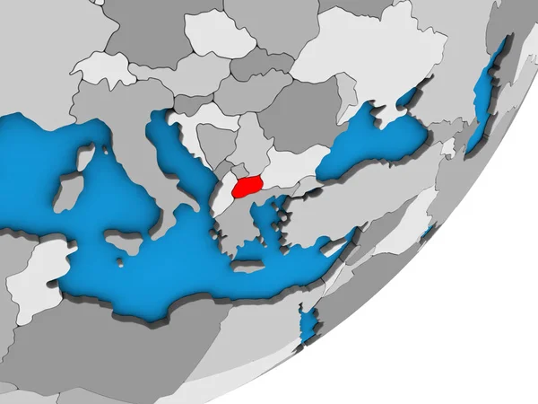 Macedónia Kék Politikai Földgömb Illusztráció — Stock Fotó