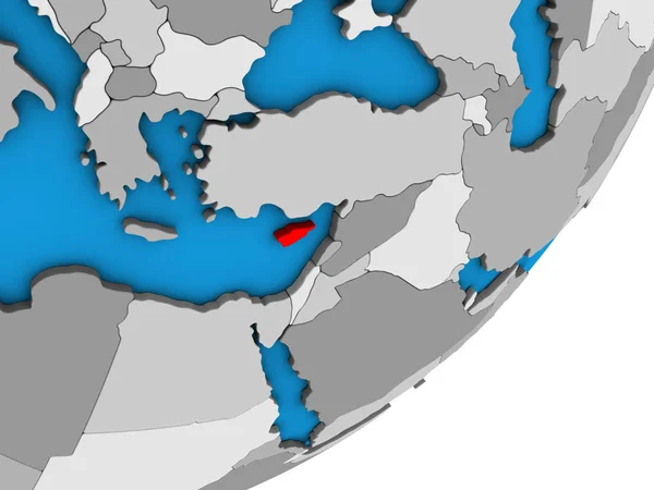 Κύπρος Μπλε Πολιτικό Τρισδιάστατη Υδρόγειο Απεικόνιση — Φωτογραφία Αρχείου