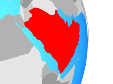 Arabistan basit siyasi dünya üzerinde. 3D çizim.