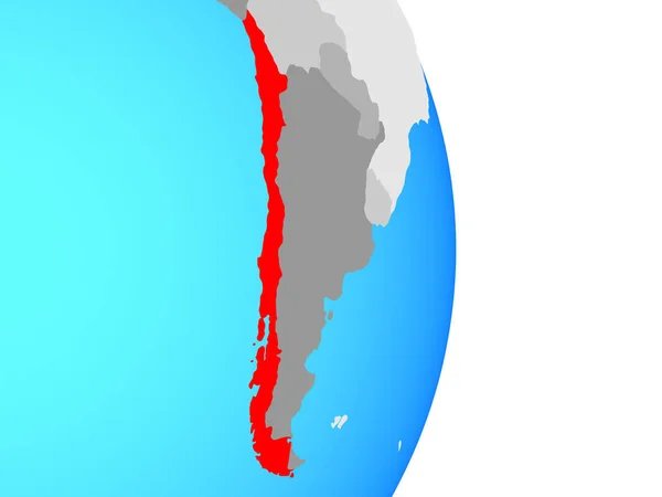 Chili Sur Simple Globe Politique Illustration — Photo