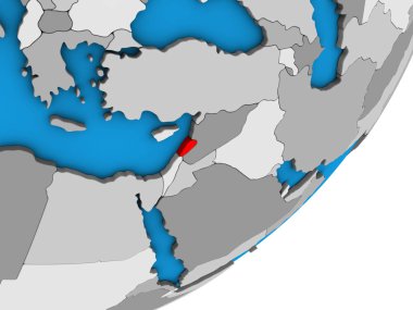 Lübnan mavi siyasi 3d dünya üzerinde. 3D çizim.