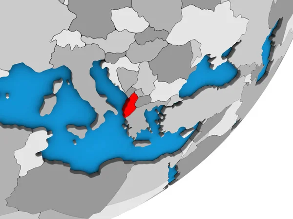 阿尔巴尼亚在蓝色政治3D — 图库照片