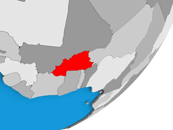 Burkina Faso Kék Politikai Földgömb Illusztráció — Stock Fotó