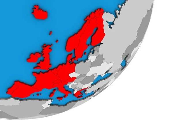 Westeuropa Auf Blauem Politischen Globus Illustration — Stockfoto