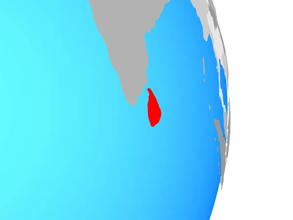 Sri Lanka Proste Globus Polityczny Ilustracja — Zdjęcie stockowe