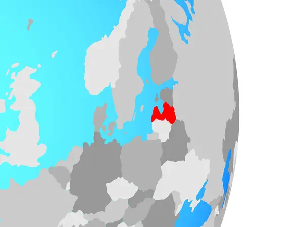 Латвія Простий Політичних Земної Кулі Ілюстрація — стокове фото