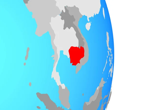 Camboja Simples Globo Político Ilustração — Fotografia de Stock