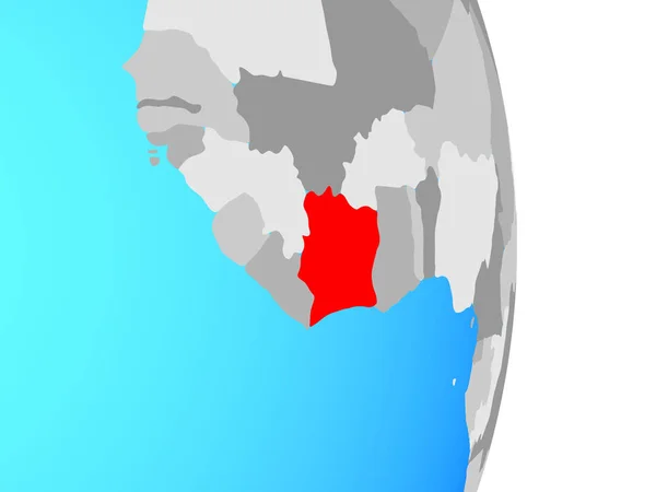 Wybrzeże Kości Słoniowej Proste Globus Polityczny Ilustracja — Zdjęcie stockowe