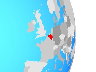 Belçika basit siyasi dünya üzerinde. 3D çizim.