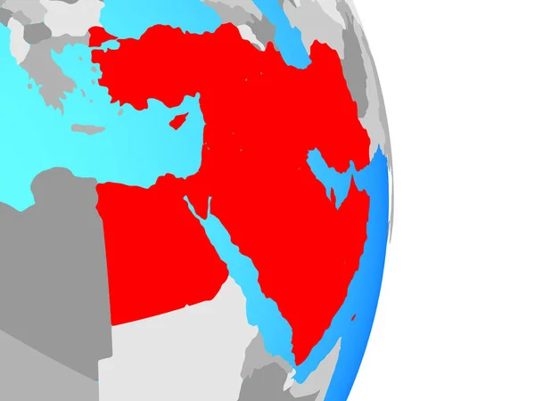 Ближний Восток Простом Политическом Глобусе Иллюстрация — стоковое фото