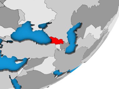 Georgia mavi siyasi 3d dünya üzerinde. 3D çizim.