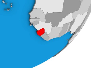 Sierra Leone mavi siyasi 3d dünya üzerinde. 3D çizim.