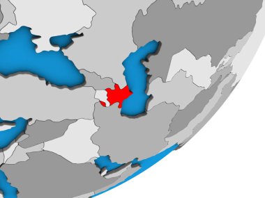 Azerbaycan mavi siyasi 3d dünya üzerinde. 3D çizim.