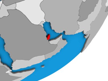 Mavi siyasi 3d Globe katar. 3D çizim.