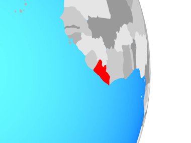 Liberya basit siyasi dünya üzerinde. 3D çizim.