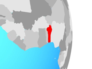 Benin basit siyasi dünya üzerinde. 3D çizim.