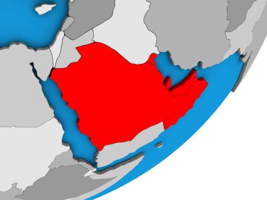 Ccasg ülkeler mavi siyasi 3d dünya üzerinde. 3D çizim.