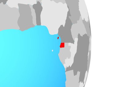 Ekvator Ginesi basit siyasi dünya üzerinde. 3D çizim.