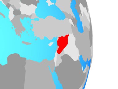 Suriye basit siyasi dünya üzerinde. 3D çizim.