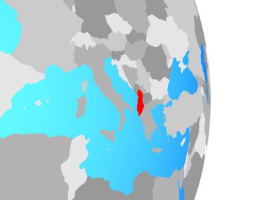 Arnavutluk basit siyasi dünya üzerinde. 3D çizim.