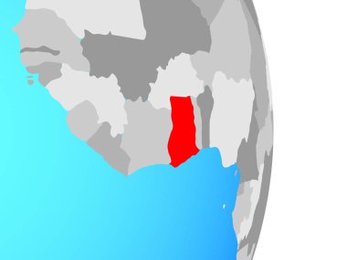 Gana basit siyasi dünya üzerinde. 3D çizim.