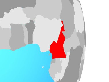Kamerun basit siyasi dünya üzerinde. 3D çizim.