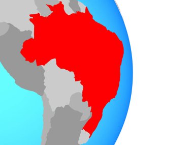 Brezilya basit siyasi dünya üzerinde. 3D çizim.