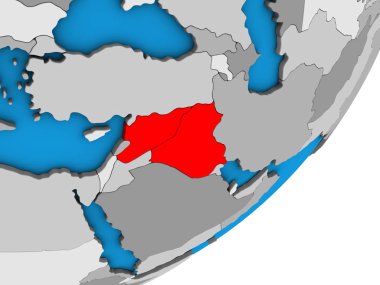 İslam devleti mavi siyasi 3d dünya üzerinde. 3D çizim.