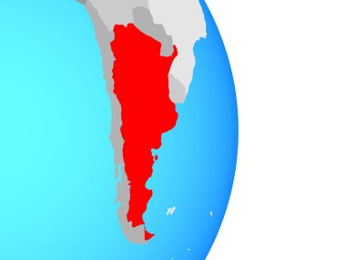 Arjantin basit siyasi dünya üzerinde. 3D çizim.