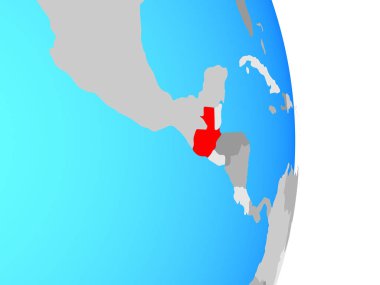 Guatemala basit siyasi dünya üzerinde. 3D çizim.