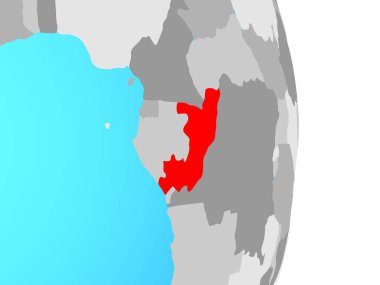 Kongo basit siyasi dünya üzerinde. 3D çizim.