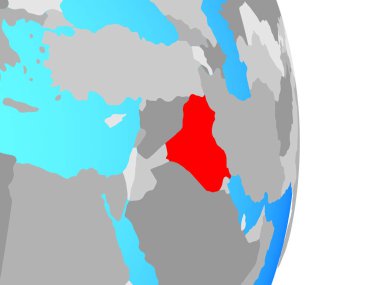 Irak basit siyasi dünya üzerinde. 3D çizim.
