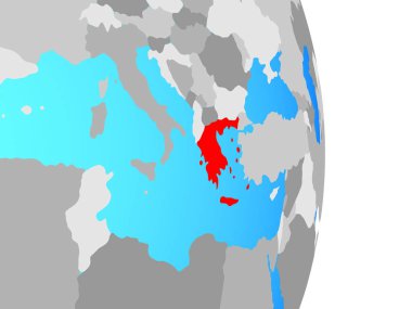 Yunanistan basit siyasi dünya üzerinde. 3D çizim.