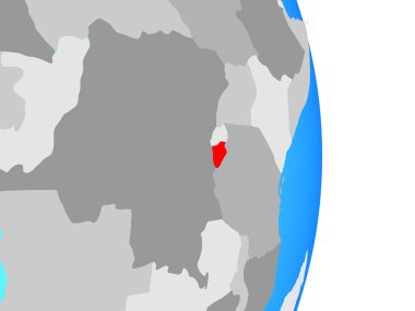 Burundi basit siyasi dünya üzerinde. 3D çizim.