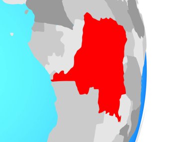 Kongo basit siyasi dünya üzerinde dem mümessili. 3D çizim.