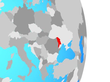 Moldova basit siyasi dünya üzerinde. 3D çizim.