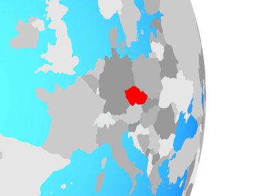 Çek Cumhuriyeti basit siyasi dünya üzerinde. 3D çizim.