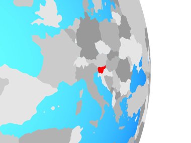 Slovenya basit siyasi dünya üzerinde. 3D çizim.
