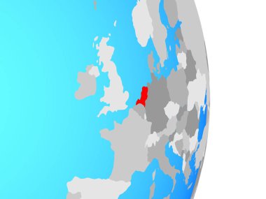 Hollanda basit siyasi dünya üzerinde. 3D çizim.