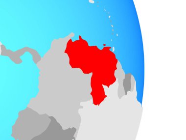 Venezuela basit siyasi dünya üzerinde. 3D çizim.