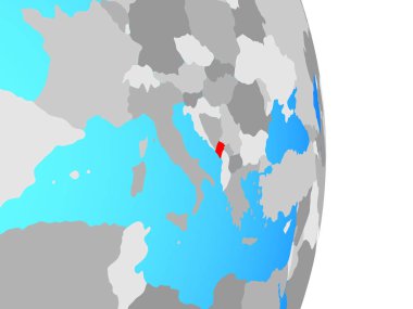 Karadağ basit siyasi dünya üzerinde. 3D çizim.