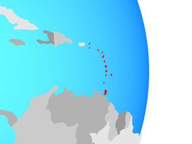 Karayipler basit siyasi dünya üzerinde. 3D çizim.