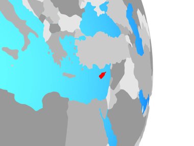 Kıbrıs basit siyasi dünya üzerinde. 3D çizim.