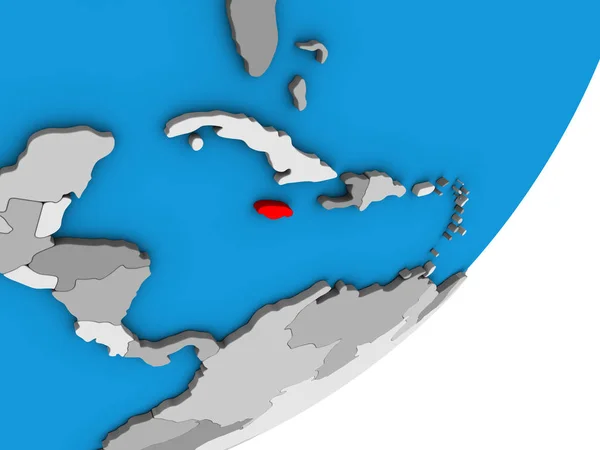 Jamaica Kék Politikai Földgömb Illusztráció — Stock Fotó