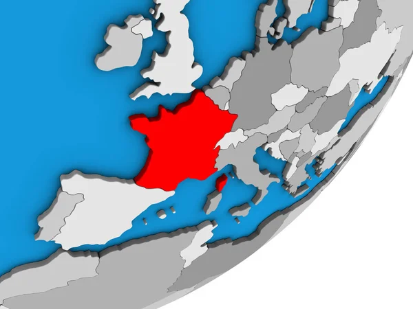 法国在蓝色政治3D — 图库照片